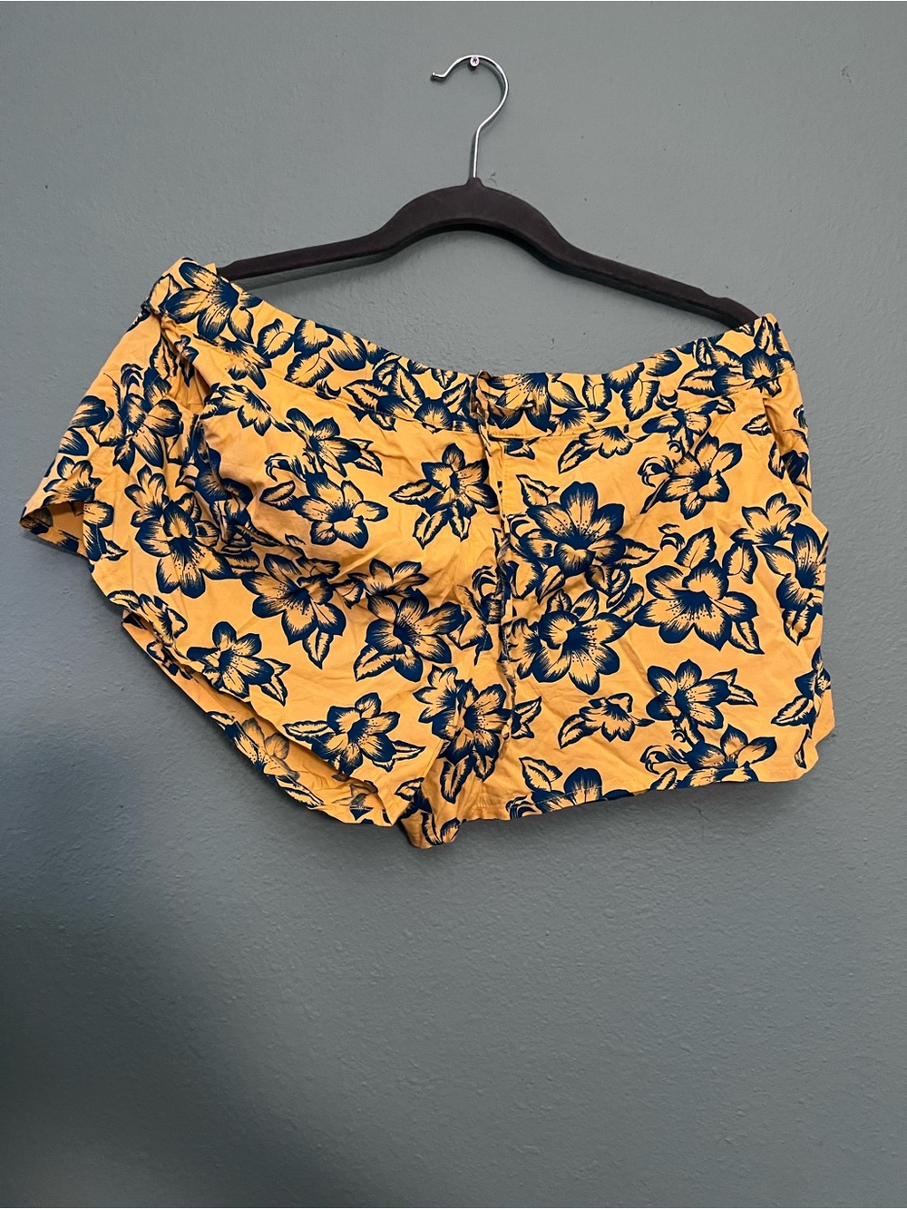 Vans Yellow Floral Women’s Shorts with Navy Print